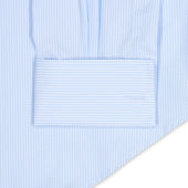 Tailored Fit Stripe Poplin Formal Neckband Shirt In