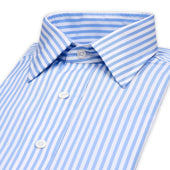 Classic Fit Block Stripe Poplin Button Cuff Shirt In