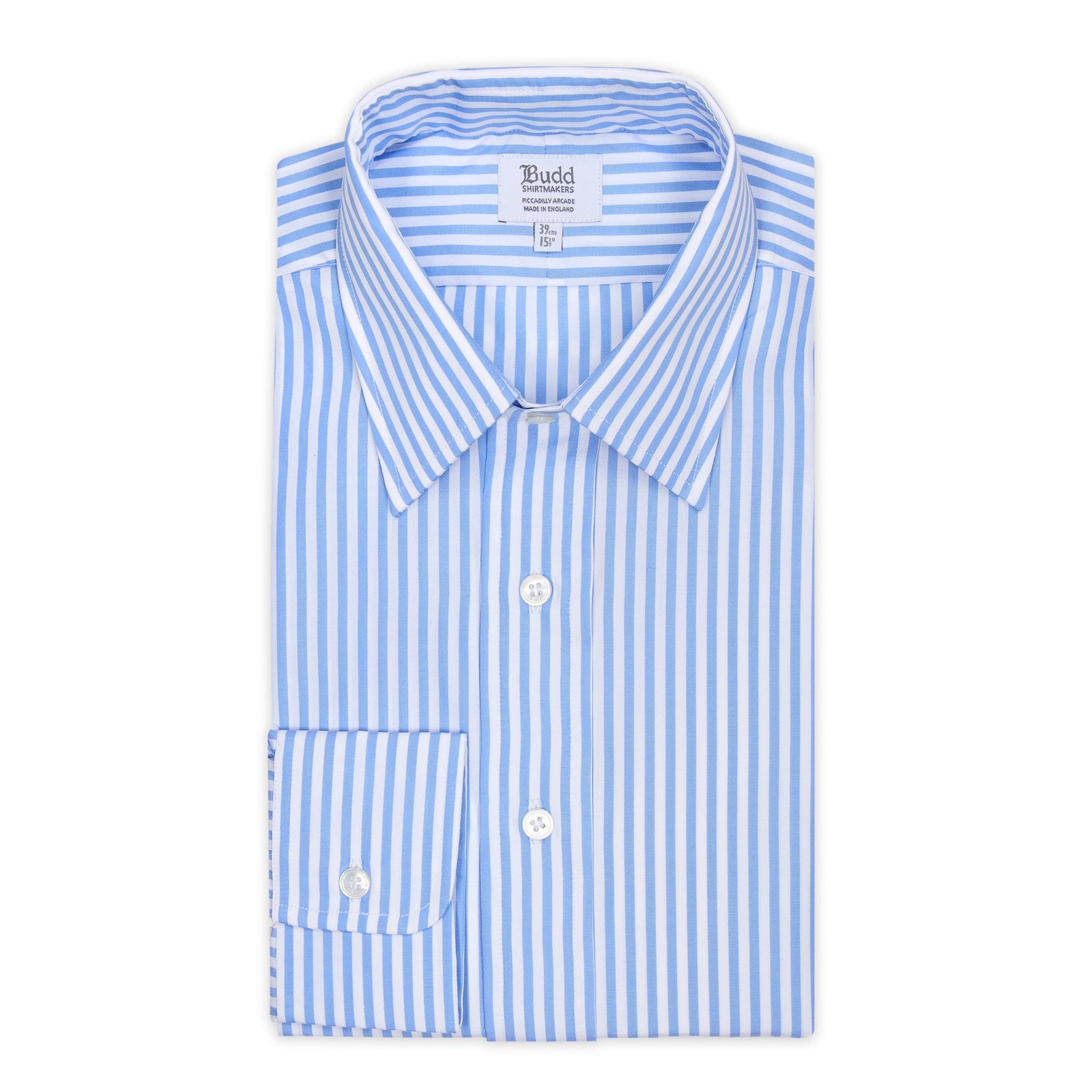 Classic Fit Block Stripe Poplin Button Cuff Shirt In