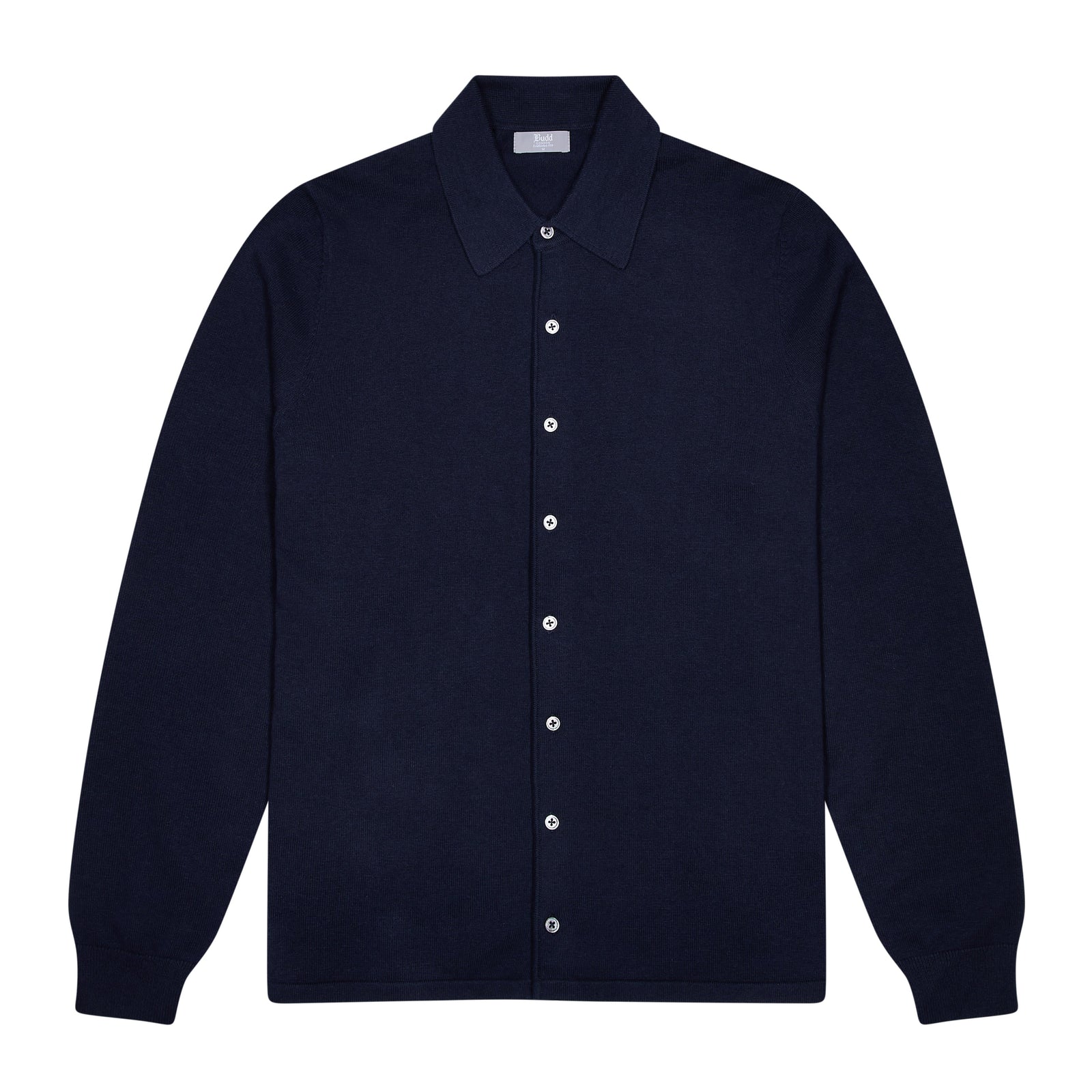 Walton Cotton And Cashmere Fine Knit Long Sleeve Shirt In