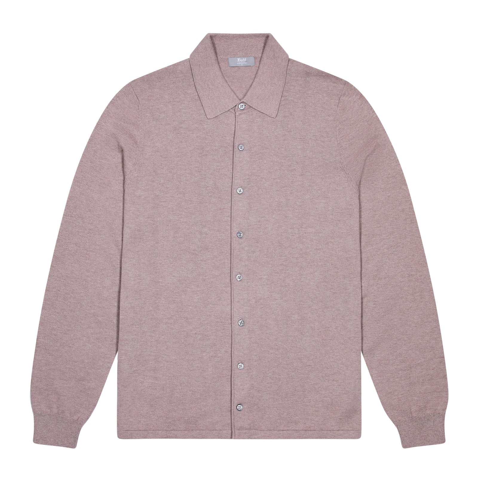 Walton Cotton And Cashmere Fine Knit Long Sleeve Shirt In Sahara