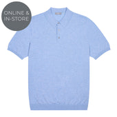 Liston Cotton Fine Knit Short Sleeve Polo Shirt In Capri