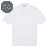 Liston Cotton Fine Knit Short Sleeve Polo Shirt In Seashell