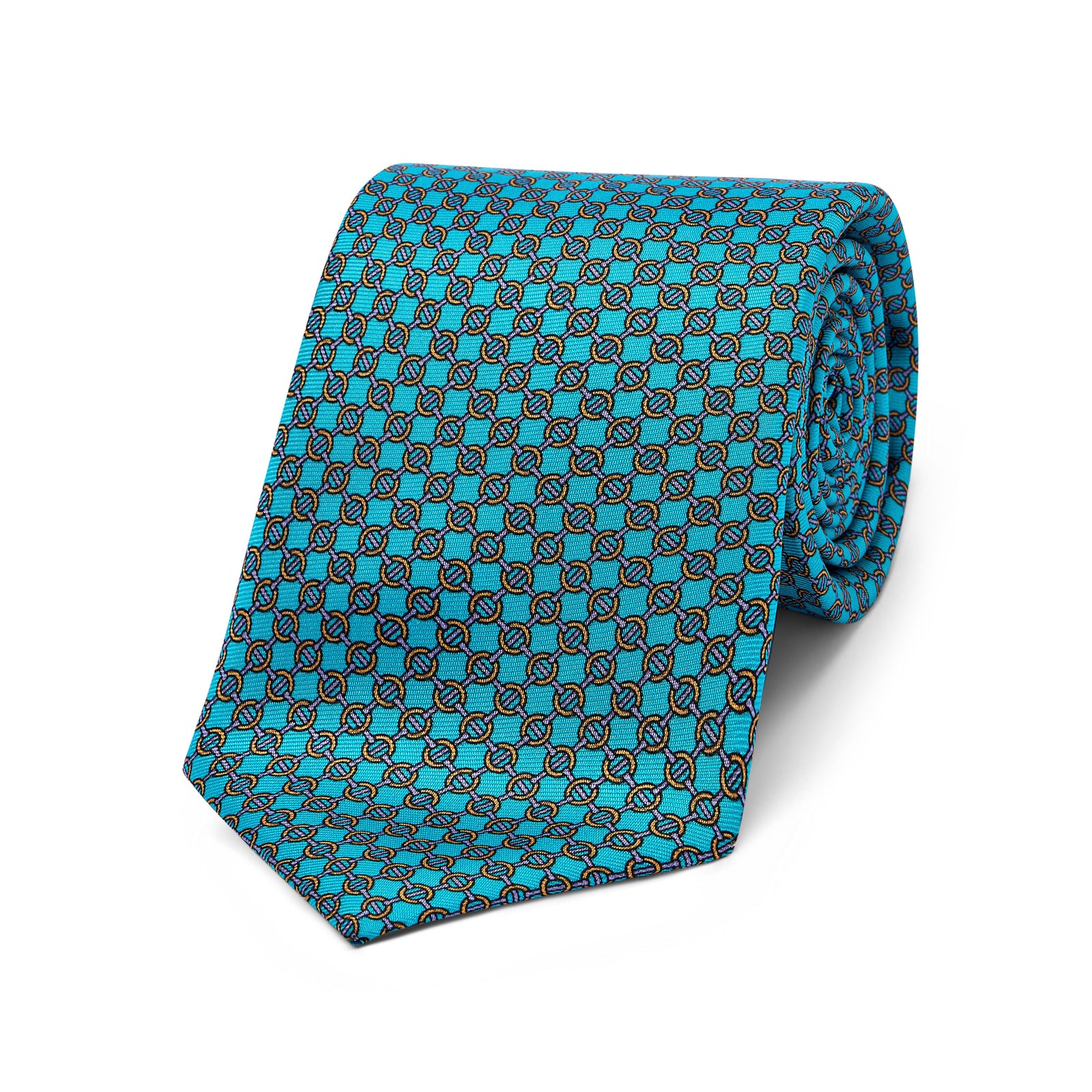 Lattice Link Silk Twill Tie In