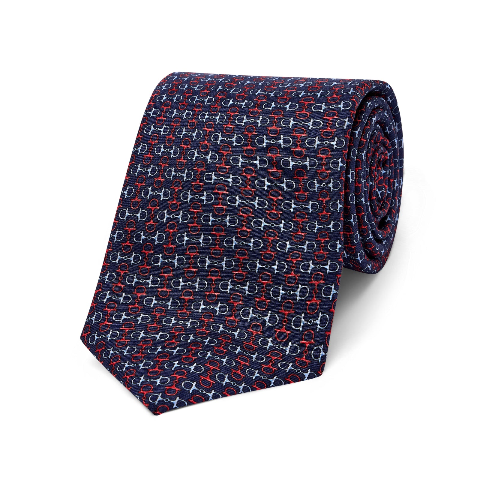 Snaffle Bit Silk Twill Tie In And Red