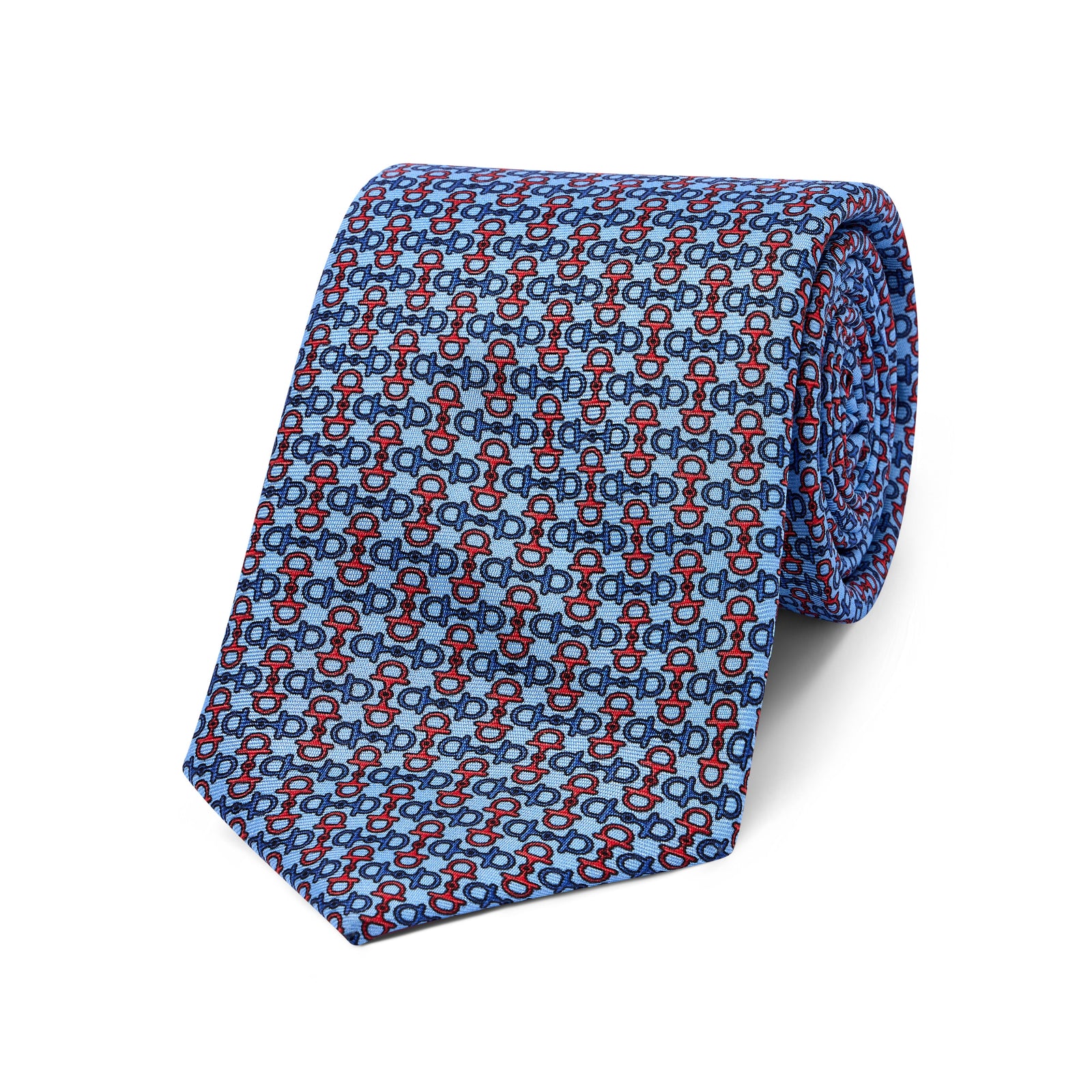 Snaffle Bit Silk Twill Tie In And Red
