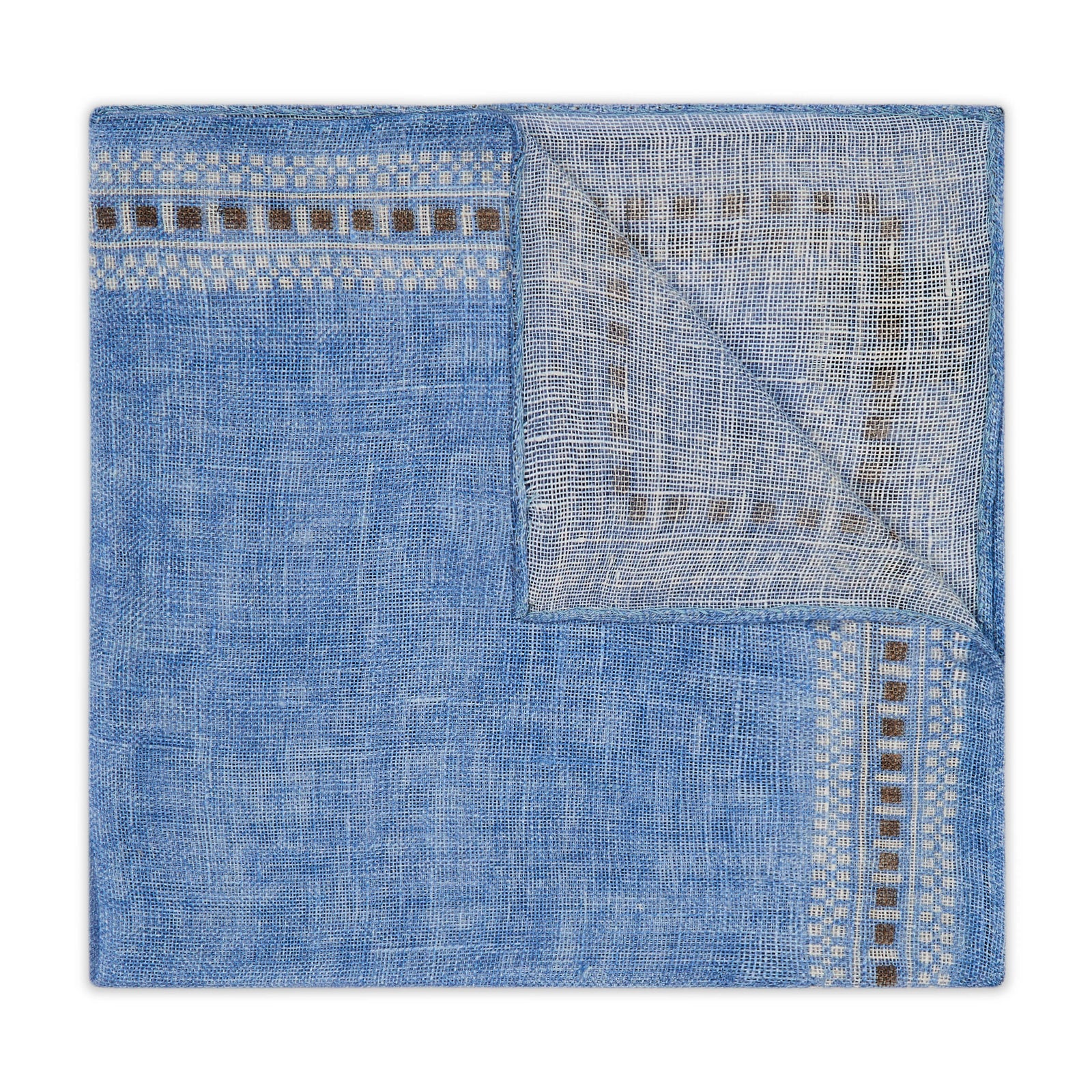 Mosaic Border Linen Pocket Square In