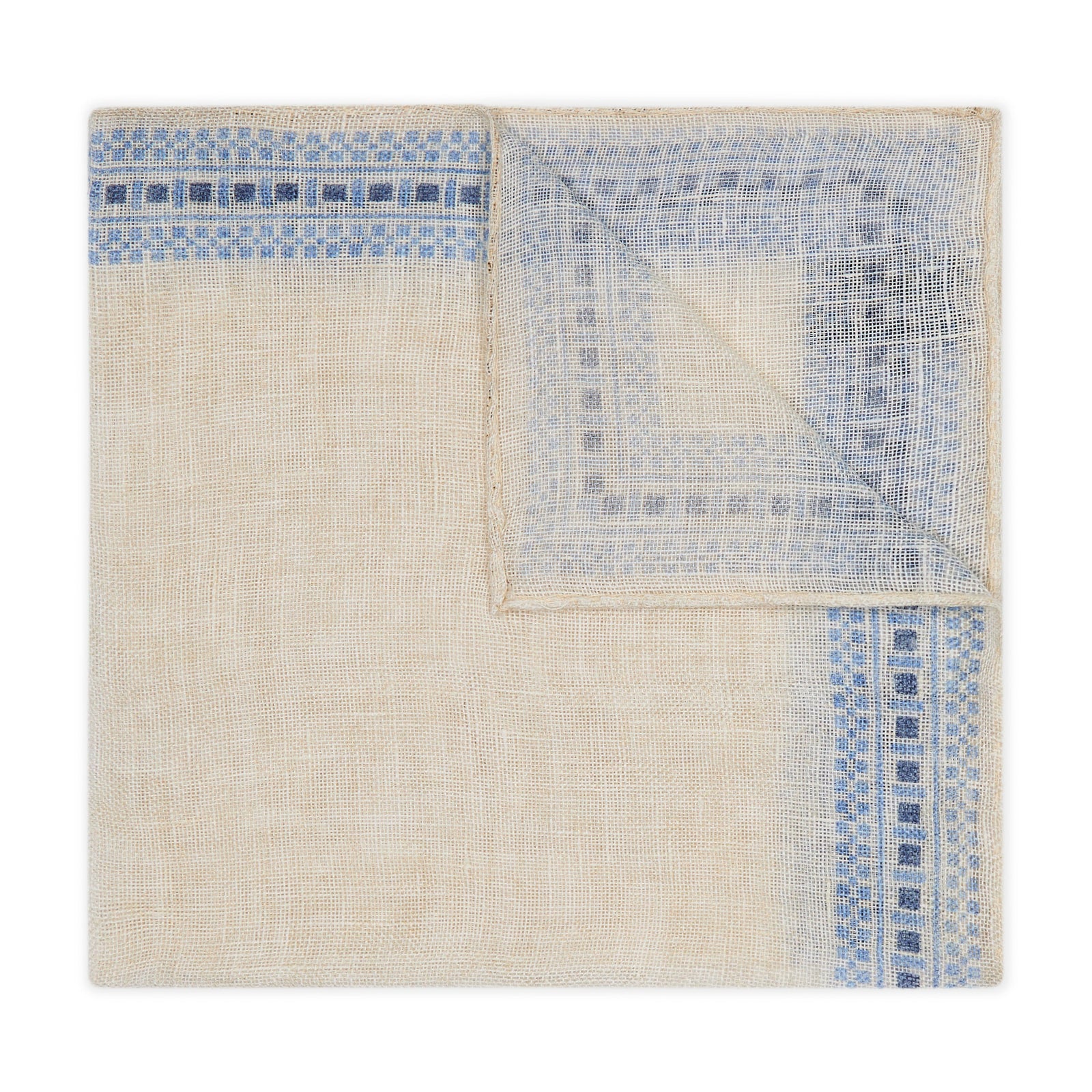 Mosaic Border Linen Pocket Square In