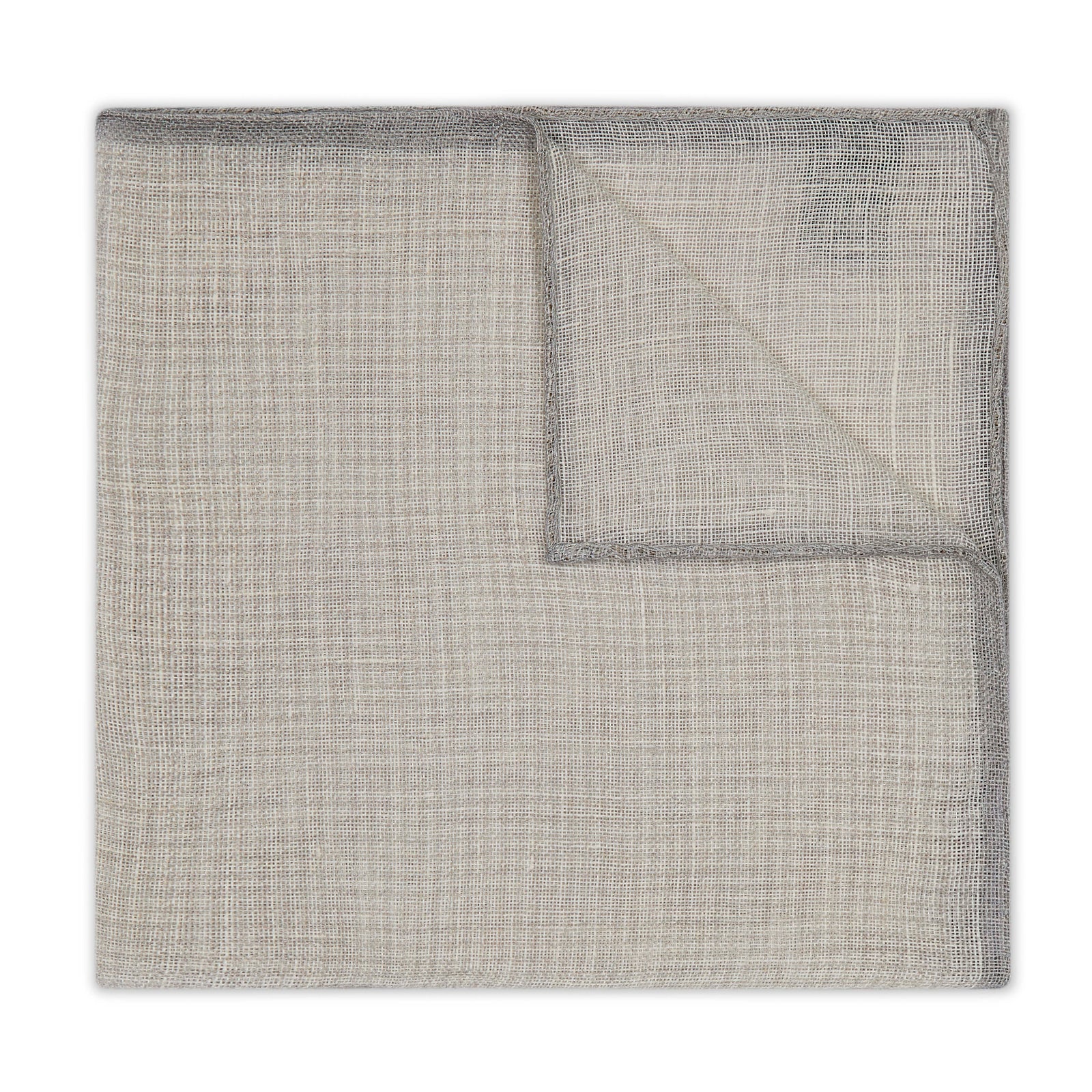 Puppytooth Linen Pocket Square In Natural
