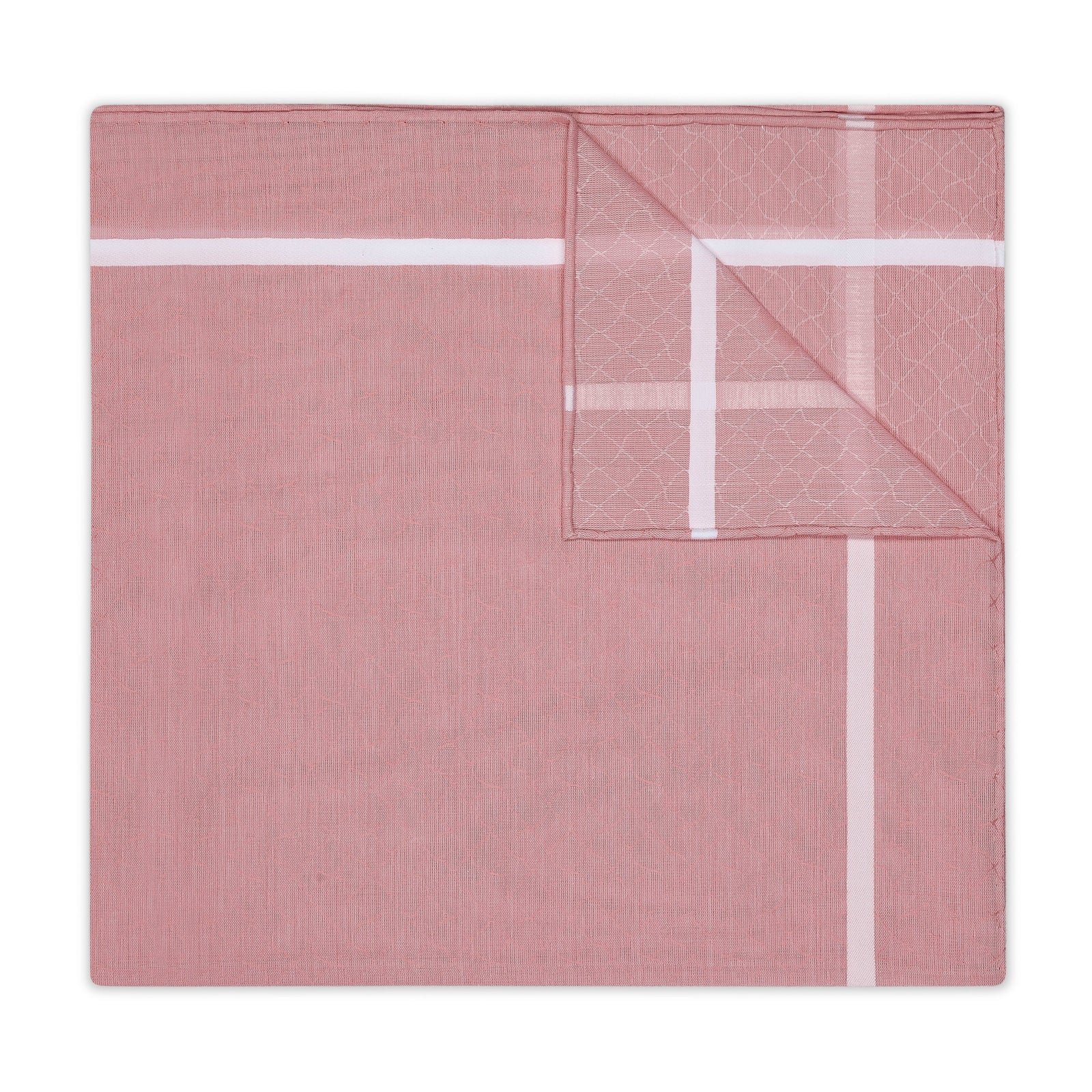 Gaudi Jacquard Cotton Pocket Square In Pink