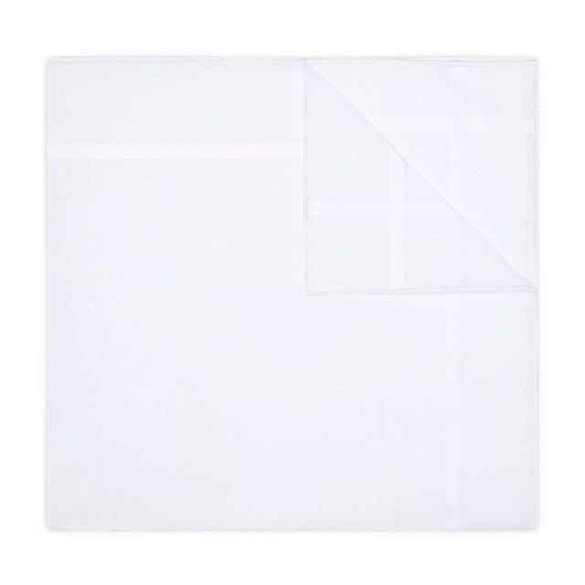 Gaudi Jacquard Cotton Pocket Square in White