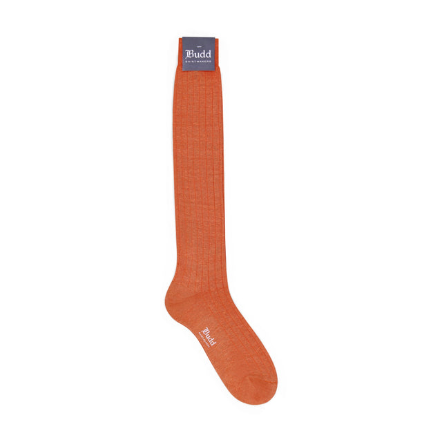 Linen Long Socks in Orange
