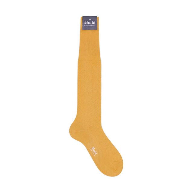 Jacquard Cotton Long Socks in Lemon