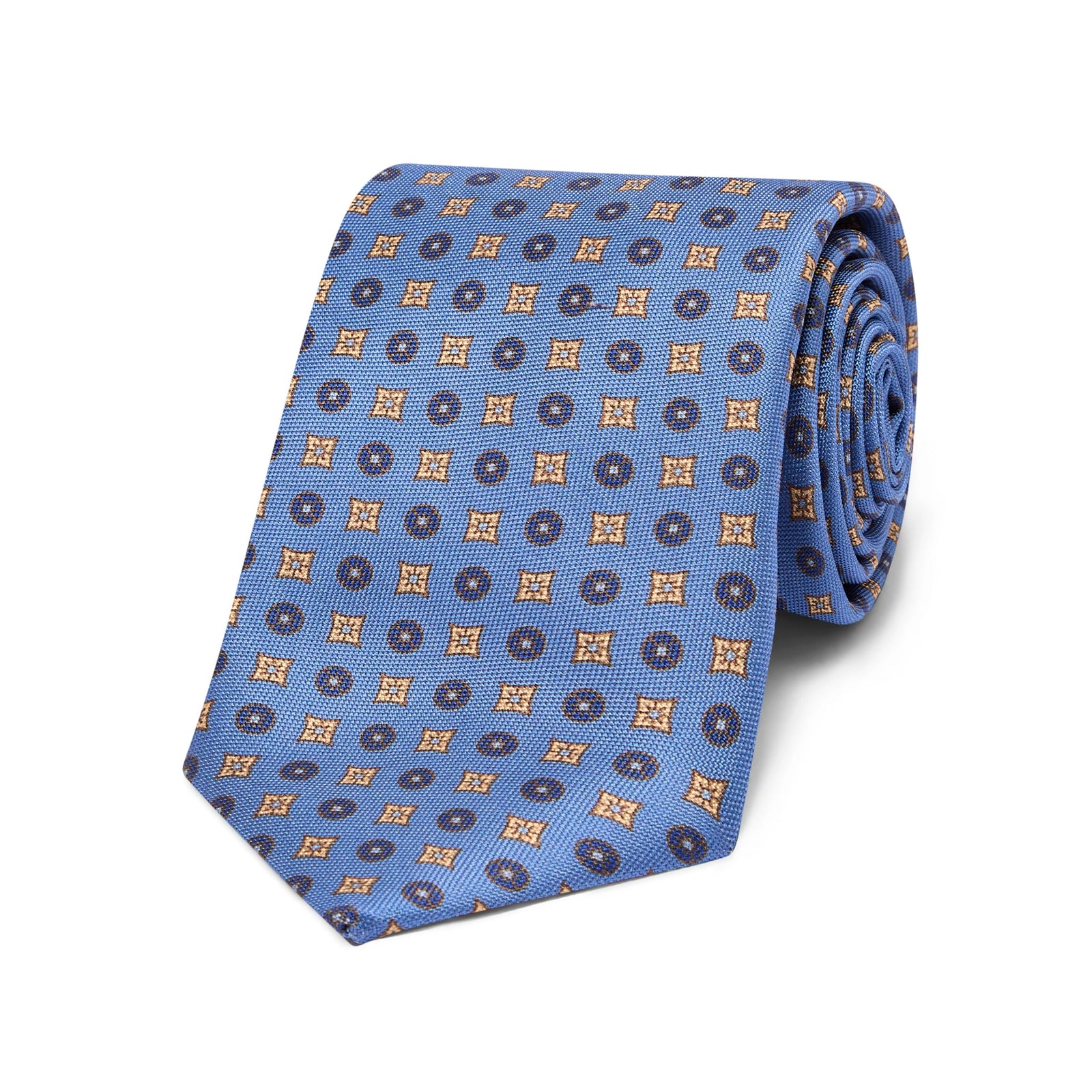 Floral Motif Panama Silk Tie In