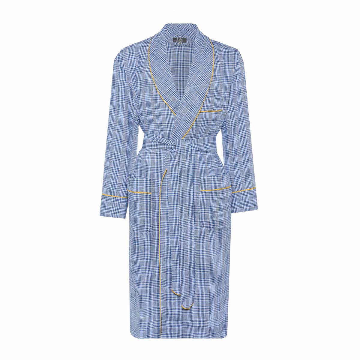 Glen Check Linen Dressing Gown In