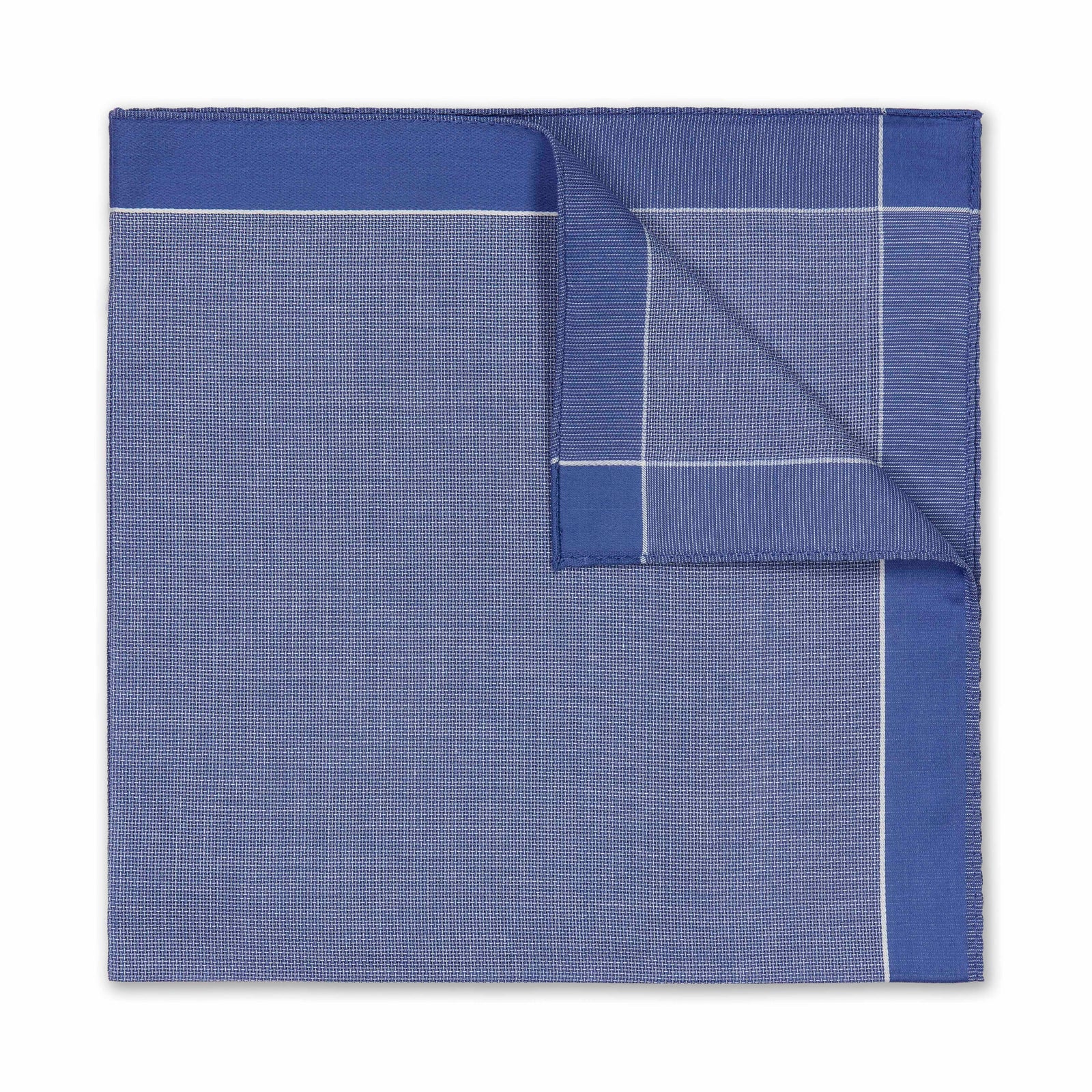 Basket Weave Cotton Handkerchief In Cornflower