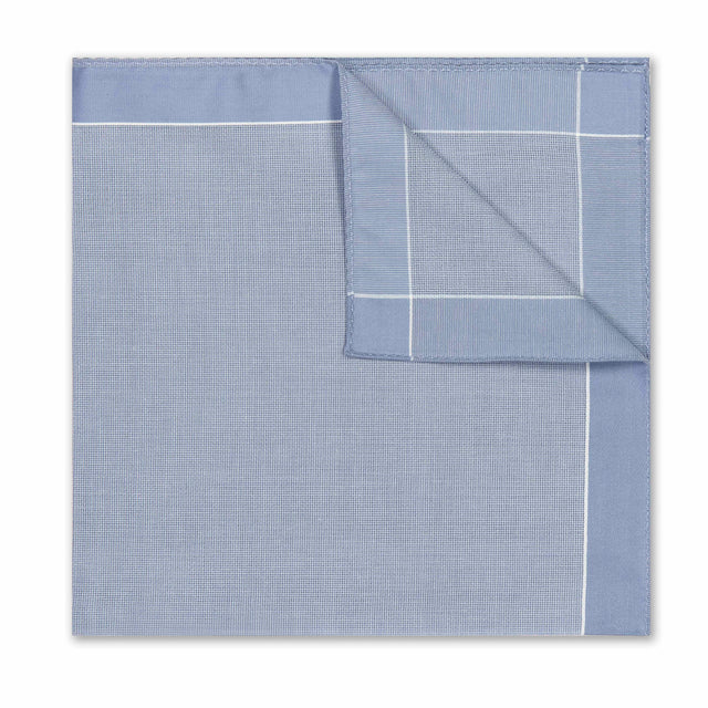 Basket Weave Cotton Handkerchief in Pewter