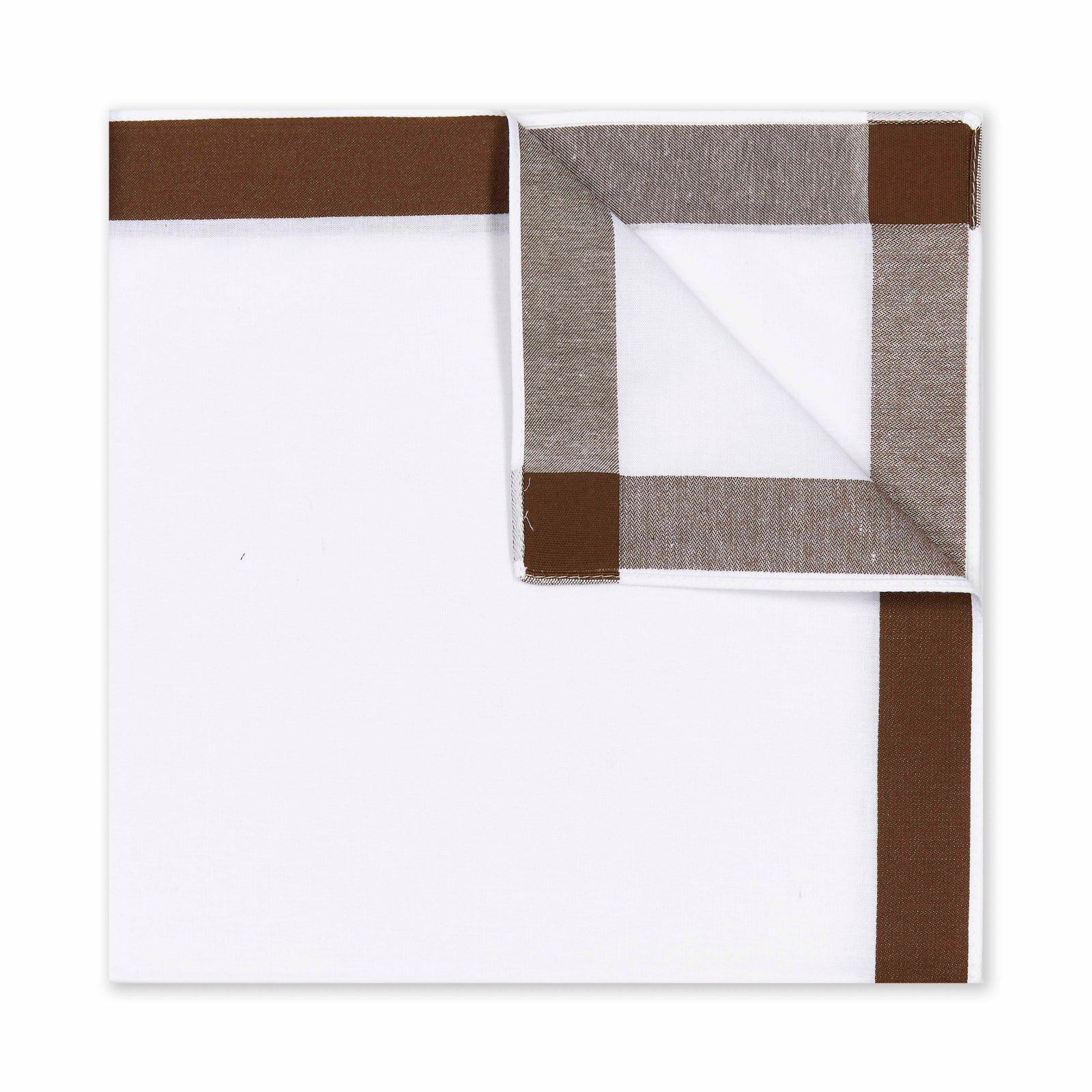 Solid Border White Cotton Handkerchief In