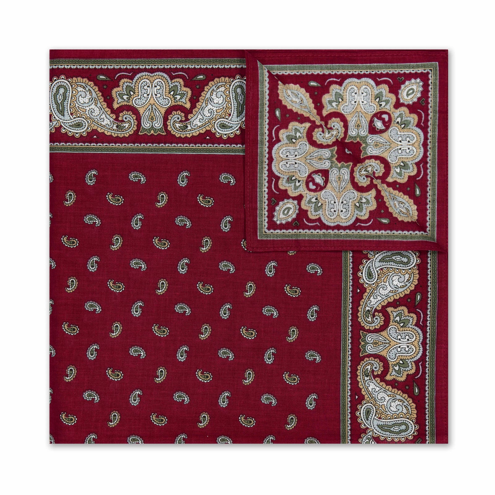 Pine Paisley Cotton Handkerchief In