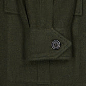 English Wool Flannel Safari Jacket in Loden Green