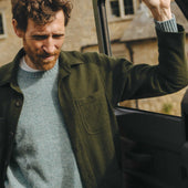 English Wool Flannel Chore Jacket in Loden Green