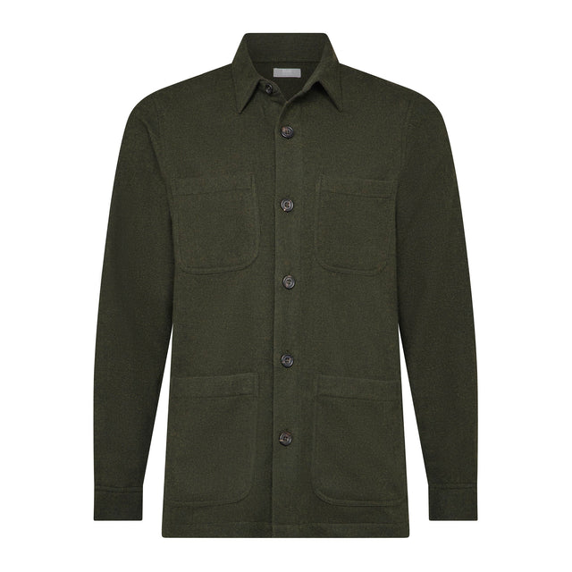 English Wool Flannel Chore Jacket in Loden Green