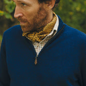 Kinloss Lambswool Quarter Zip Jumper In Blue