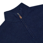 Kinloss Lambswool Quarter Zip Jumper In Blue