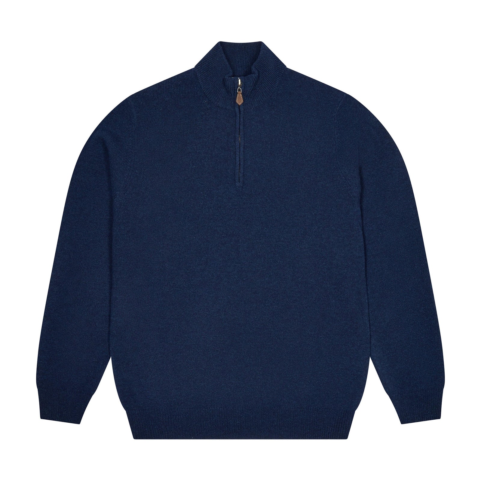 Kinloss Lambswool Quarter Zip Jumper In Blue