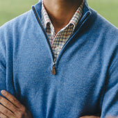Kinloss Lambswool Quarter Zip Jumper In Heather