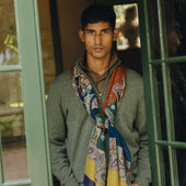 Kinloss Lambswool Quarter Zip Jumper In Tweed Green