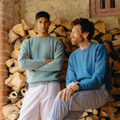 Hillswick Brushed Shetland Crew Neck Jumper In Lovat Green