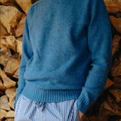 Hillswick Brushed Shetland Crew Neck Jumper In Nordic