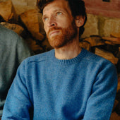 Hillswick Brushed Shetland Crew Neck Jumper In Nordic