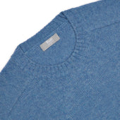 Hillswick Brushed Shetland Crew Neck Jumper In Nordic