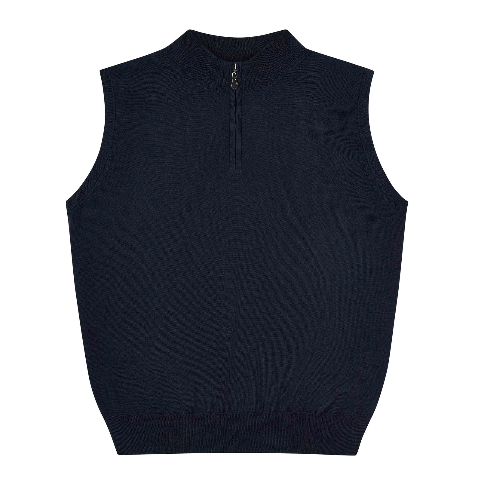 Leven Fine Merino Quarter Zip Gilet In