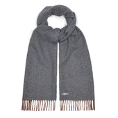 Donegal Herringbone Wool and Silk Scarf in Bramble Blue