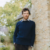 Bowhill Scottish Cashmere Cable Knit Jumper In Blackberry