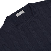 Bowhill Scottish Cashmere Cable Knit Jumper In Blackberry
