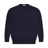 Bowhill Scottish Cashmere Cable Knit Jumper in Blackberry Blue