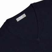 Drayton Cotton And Cashmere Fine Knit V Neck Jumper In