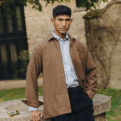 Casual Fit Moleskin Overshirt in Brown