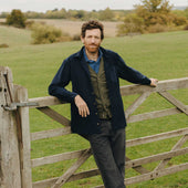 Casual Fit Moleskin Overshirt in Navy