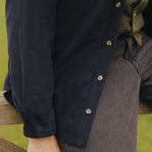 Casual Fit Moleskin Overshirt in Navy