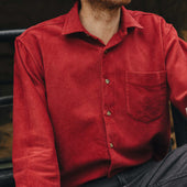 Casual Fit Moleskin Overshirt in Wine