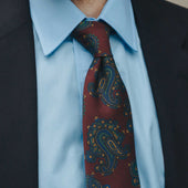 Paisley Medallion Fine Wool Tie in Wine