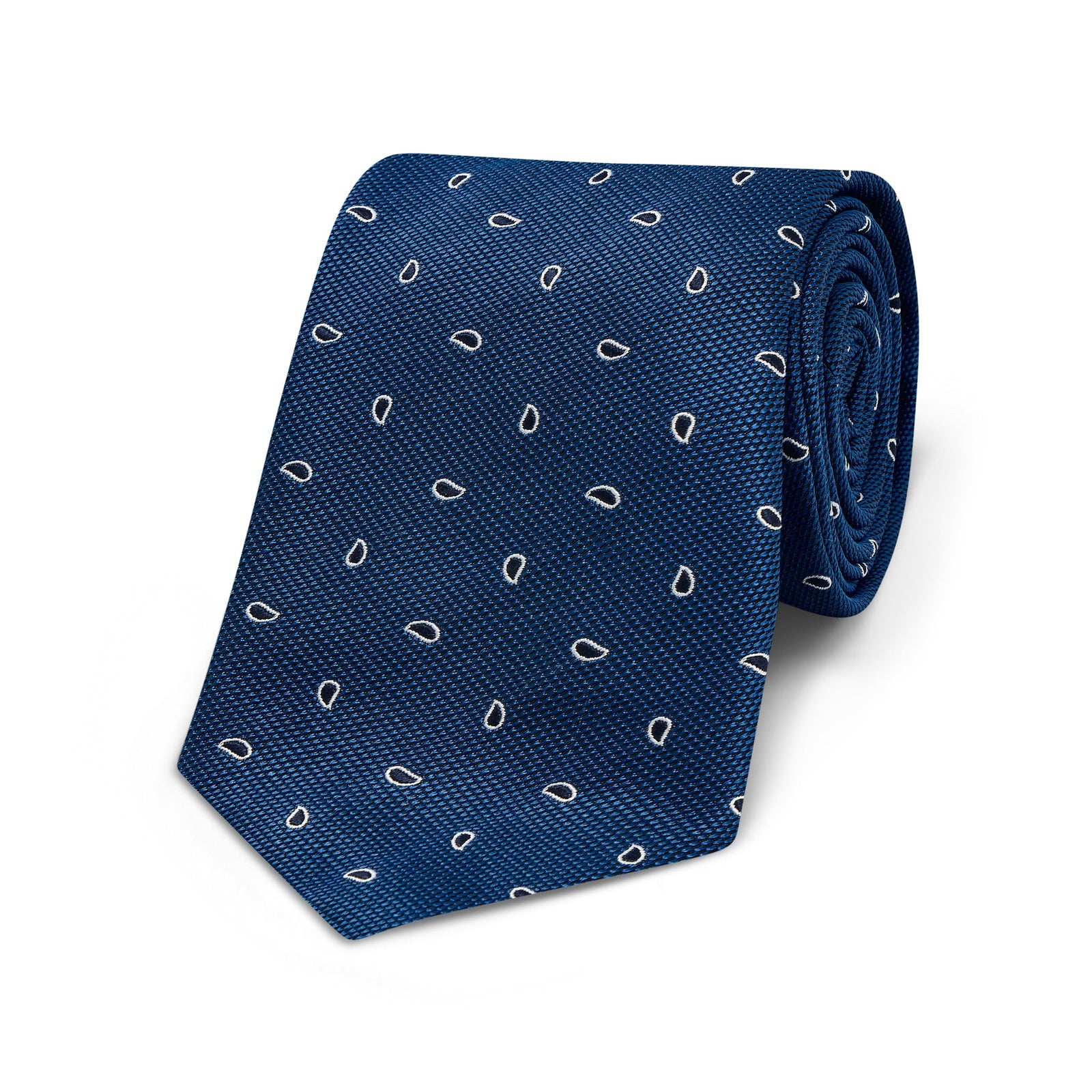 Teardrop Motif Woven Silk Tie In