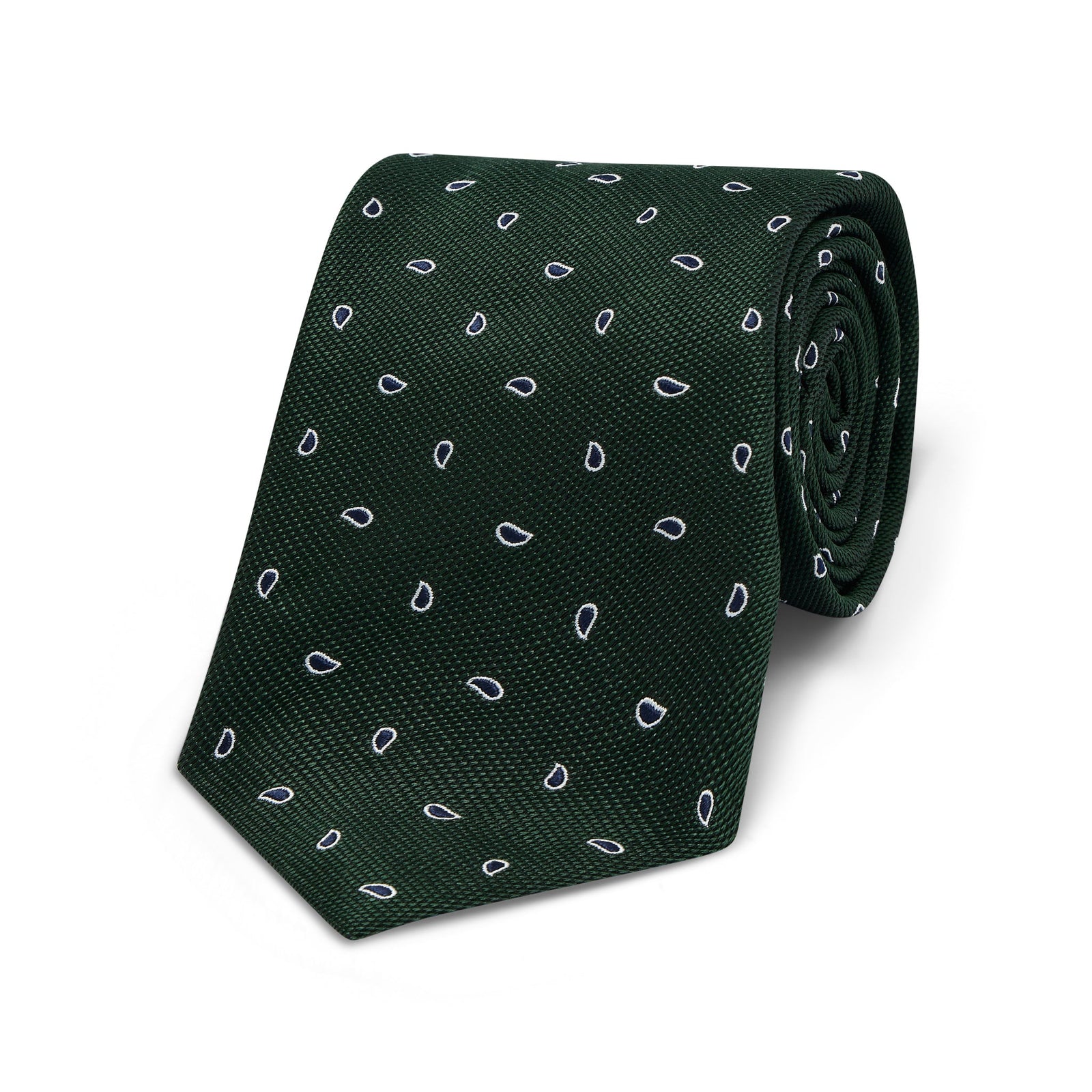 Teardrop Motif Woven Silk Tie In