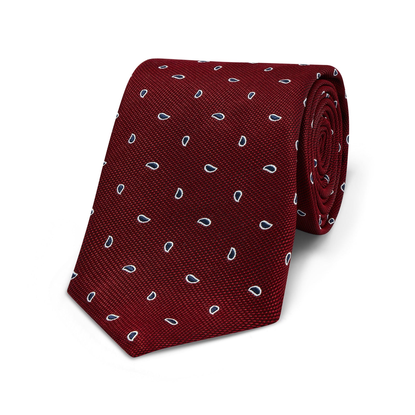 Teardrop Motif Woven Silk Tie In