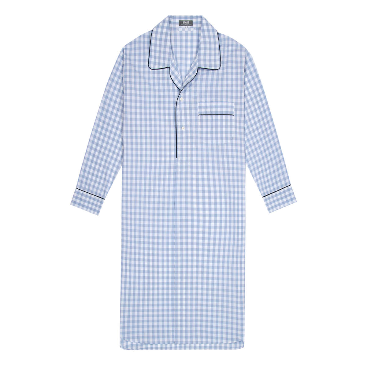 Large Gingham Check Poplin Nightshirt In